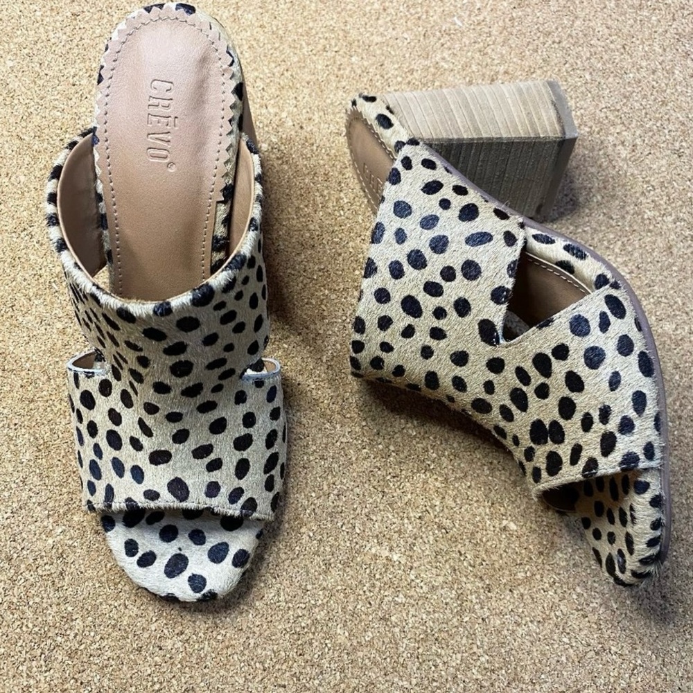 Women’s Leopard Print Peep Toe Slide Heels 6
